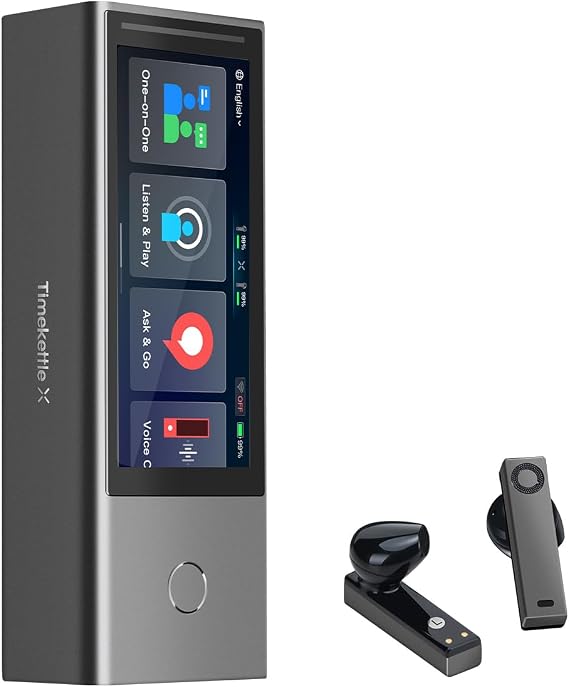 Timekettle X1 AI Interpreter Hub, Standalone Entity, Two Way Simultaneous Translator Earbuds, Translator Device Upgraded with Revolutionary Al Semantic Segmentation Tech for Multilingual Meeting
