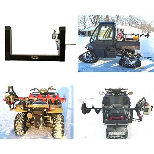 Digger Ice Auger Mount for ATV, Snowmobile, UTV, Fits Metal Rack, Bumper & Polaris Composite Rack