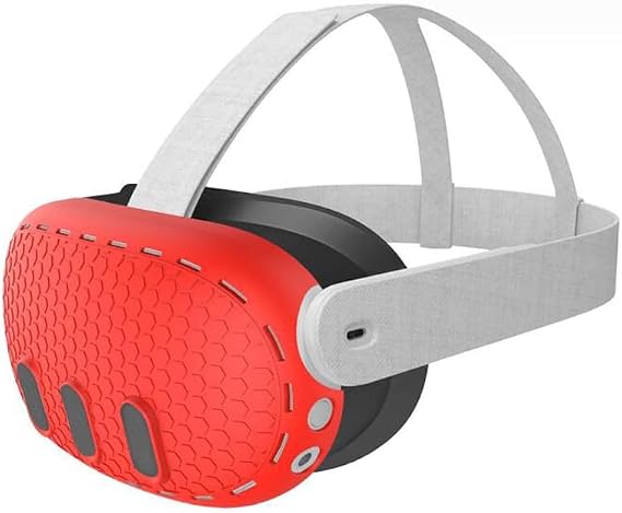 Silicone Protective Case for Meta Quest 3 VR Headset Protector Red