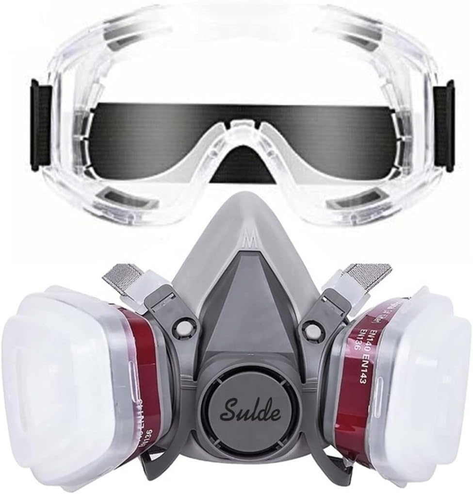 Gas Mask - Home Improvement Car Detailing Paint Spray Smoke Dust Respirator Mask with Filters