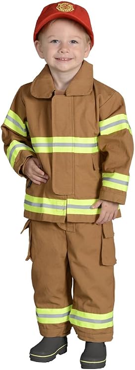 Aeromax Jr. Fire Fighter Bunker Gear, Tan, Size 18 Month