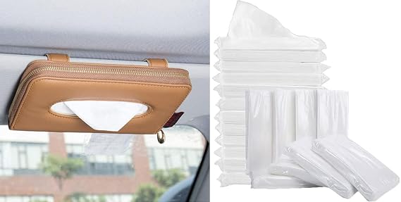 Buy Together: 1Pcs Car Tissue Holder+12Pack Refills