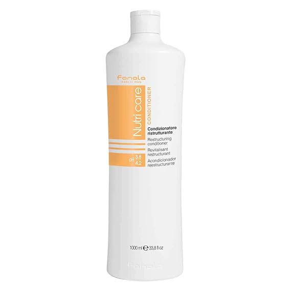 Fanola Nutri Care Restructuring Hair Conditioner & Moisturizer, 33.8 oz | Hydrates & Restores Dry, Damaged Strands, Repairing & Anti-Frizz, Soft & Silky Results with Milk Protein & Linseed Oil