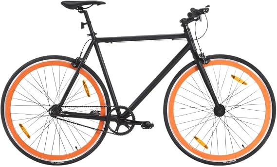 Fixed Gear Bike, Single Speed Bicycle with High-Tensile Steel Frame, Hardtail Design for Adults, 700c Wheels