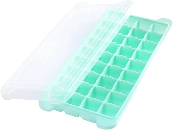 Ice Trays for Freezer with Lid, Plastic BPA Free 36 Cubes Stackable Ice Molds with Removable Lids,Durable Reusable Flexible Easy Release Ice Trays for Coffee,Food,Drinks,Cocktail,Kitchen