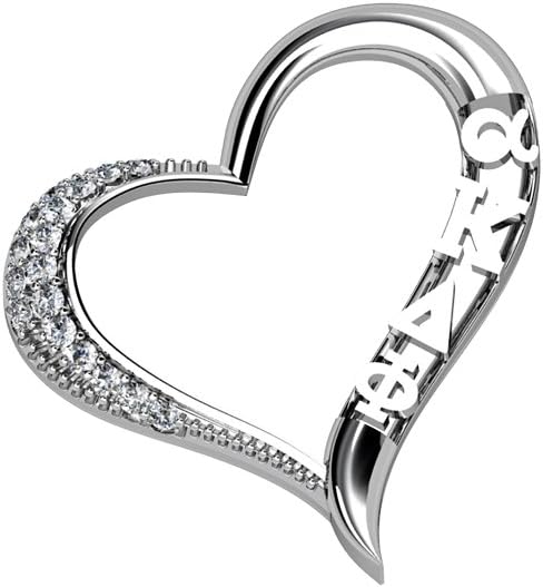 Alpha Kappa Delta Phi Necklace with a 18" Silver Chain -Embedded Heart (AKDP-P004)