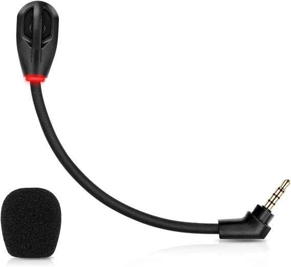 Microphone Replacement for Kingston HyperX Cloud Flight/Flight S Wireless Gaming Headset, Detachable Mic Boom with LED Mute Indicator on PC PS5 PS4 Xbox Series X/S