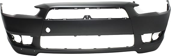 New Front Bumper Cover Primed Plastic Replacement For Mitsubishi Lancer 2008 2009 2010 2011 2012 2013 2014 2015 With Air Dam Holes Standard Type (GTS/SE Models) OEM 6400B914 | MI1000319 | ARBM010302P