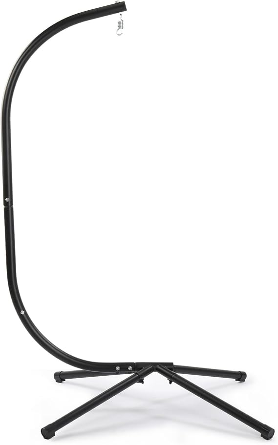 ONCLOUD Hanging Chair Stand Only, Elegant Solid Steel Hammock Chair Stand, C Frame Swing Stand for Egg Chairs, Macrame Hanging Chairs, Weatherproof Steel Hammock Stand for Indoor Outdoor