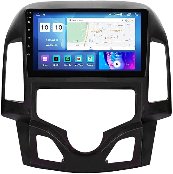 Android car Radio for Hyundai i30 2007-2012,9 inch Car Stereo Touch Screen Upgrade with Wireless CarPlay/Android Auto GPS Navigation WiFi FM Radio Head Unit,1G+32G