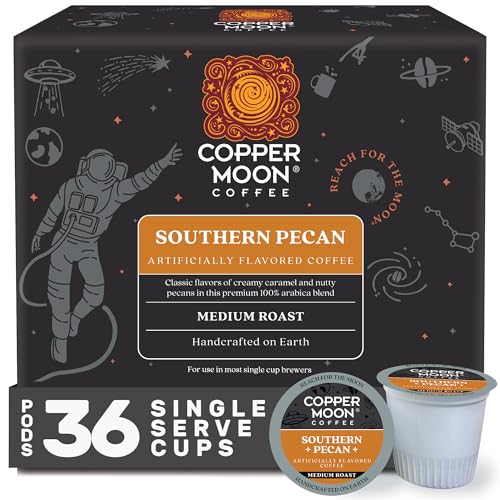 Copper Moon Single Serve Coffee Pods for Keurig K-Cup Brewers, Medium Roast, Southern Pecan Blend, 36 Count