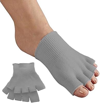 Open Toe Alignment Socks Gel-Lined Foot Massage Separator Spacer Relaxing Stretch Tendon Pain Relief Yoga Sports Gym. Medium, Dark Grey