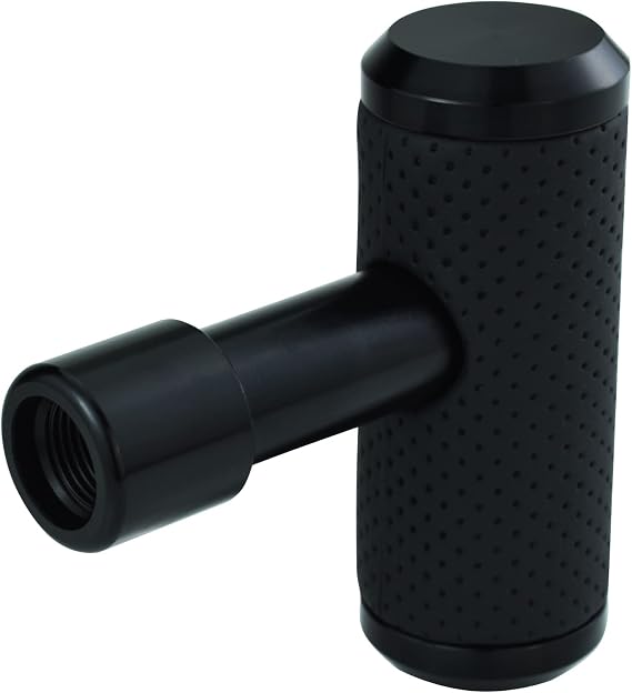 T Shifter Knob Leather Shift Knob Gear Shift Stick Head for Most Manual Automatic Vehicles (Black)