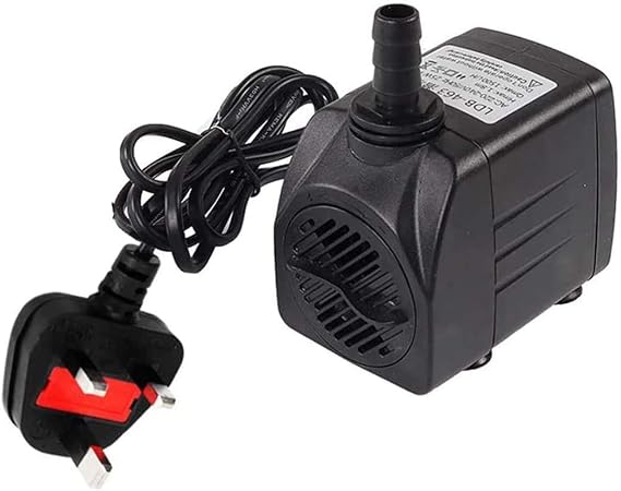 Submersible Water Pump for Aquarium, 600L/H 10W 1.25m High Lift Tabletop Fountains Pond Water Pumps for Fountains, Hydroponics, Aquariums
