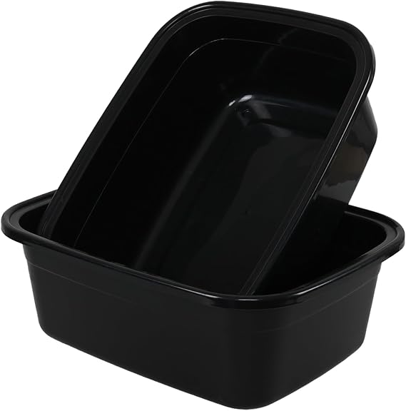 2-Pack 18-Quart Plastic Wash Basin Dish Pans