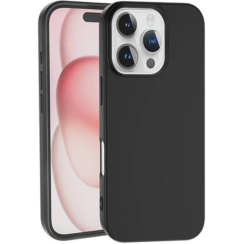 MADNOVA iPhone 16 Pro İle Uyumlu Lansman Kılıf İnce Sıvı Silikon 3 Katmanlı Tam Kaplamalı Yumuşak Jel Kauçuk Telefon Kılıfı siyah