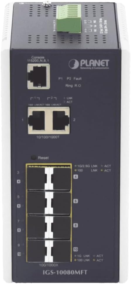Planet IGS-10080MFT 8 100/1000X SFP + 2-Port 10/100/1000T Managed Switch