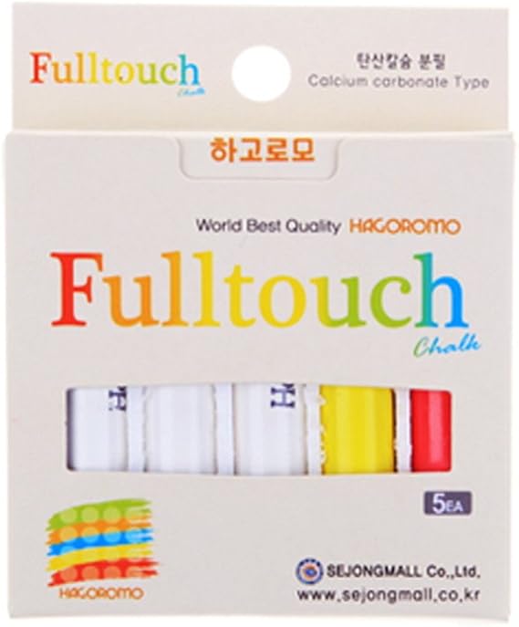 Hagoromo Fulltouch 3-Color Mix Chalk (Small Package) 1Box (5pcs) White, Red, Yellow