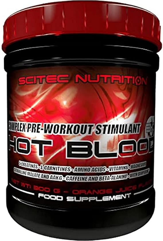 Scitec Nutrition Complex Pre-Workout Stimulant, Hot Blood 2.0, 820g, Orange Juice