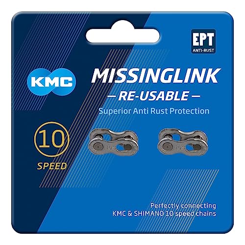 KMC Unisexs 10 Speed EPT MissingLink Joining Link, Dark Silver, 2 Pairs
