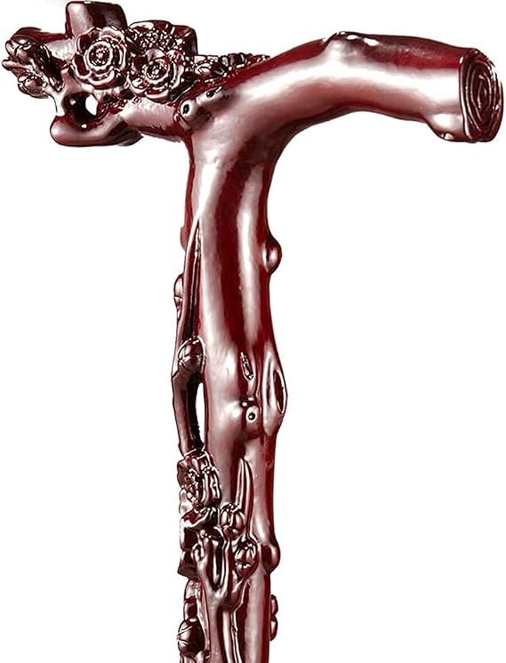 Walking Canes Walking stick for men Plum blossom carving for household walkers,Solid wood auxiliary non-slip walking stick,Comfortable,Birthday gift Interesting