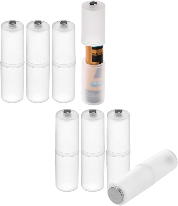 OLIREXD Transparent AAA to AA Battery Adapter Switcher, Cell Phone Battery Case Adapter Box (8 Pack)