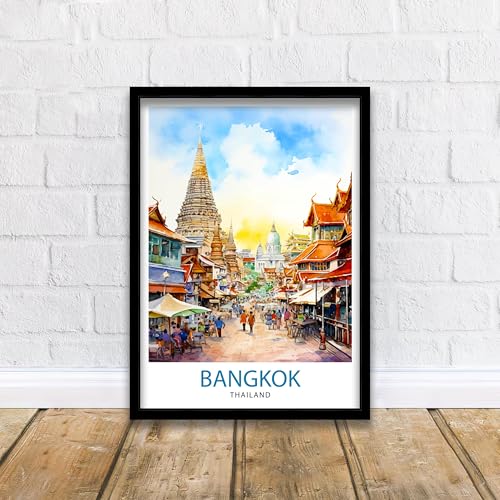 Bangkok Thailand Travel Print Bangkok Wall Decor Thailand Illustration Bangkok Travel Poster Print for Thailand Travel Thailand Home Decor,8