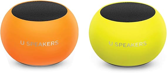 U Speakers Mini Glow in The Dark Portable Wireless Bluetooth Speaker with Magnetic Base, Mic & Selfie Remote Control Active Lifestyle Travel Home Office Bundle with Coordinating Speaker, Pairing