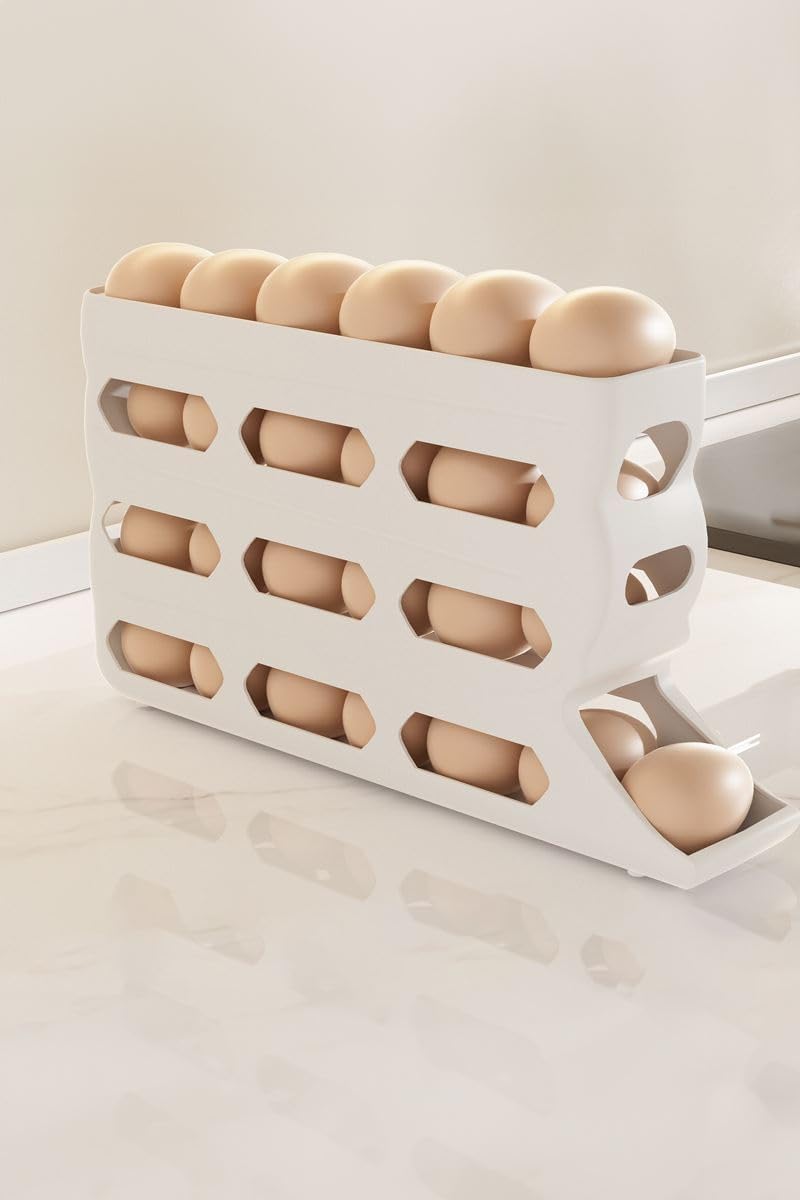 25 pcs White Plastic Ovary Refrigerator Organizer Egg Storage Rack mt186