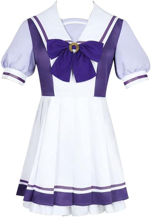 Anime Womens Cosplay Costume Sailor Dress Purple School Uniform Halloween Outfit