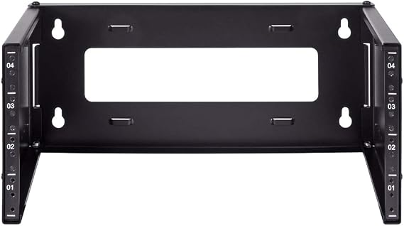 NavePoint 4U Patch Panel Bracket Wall Mount Patch Panel Rack for 19 Networking Equipment Expandable Mounting Depth 9.5 to 15.5 4U IT Rack 40lbs Weight Capacity