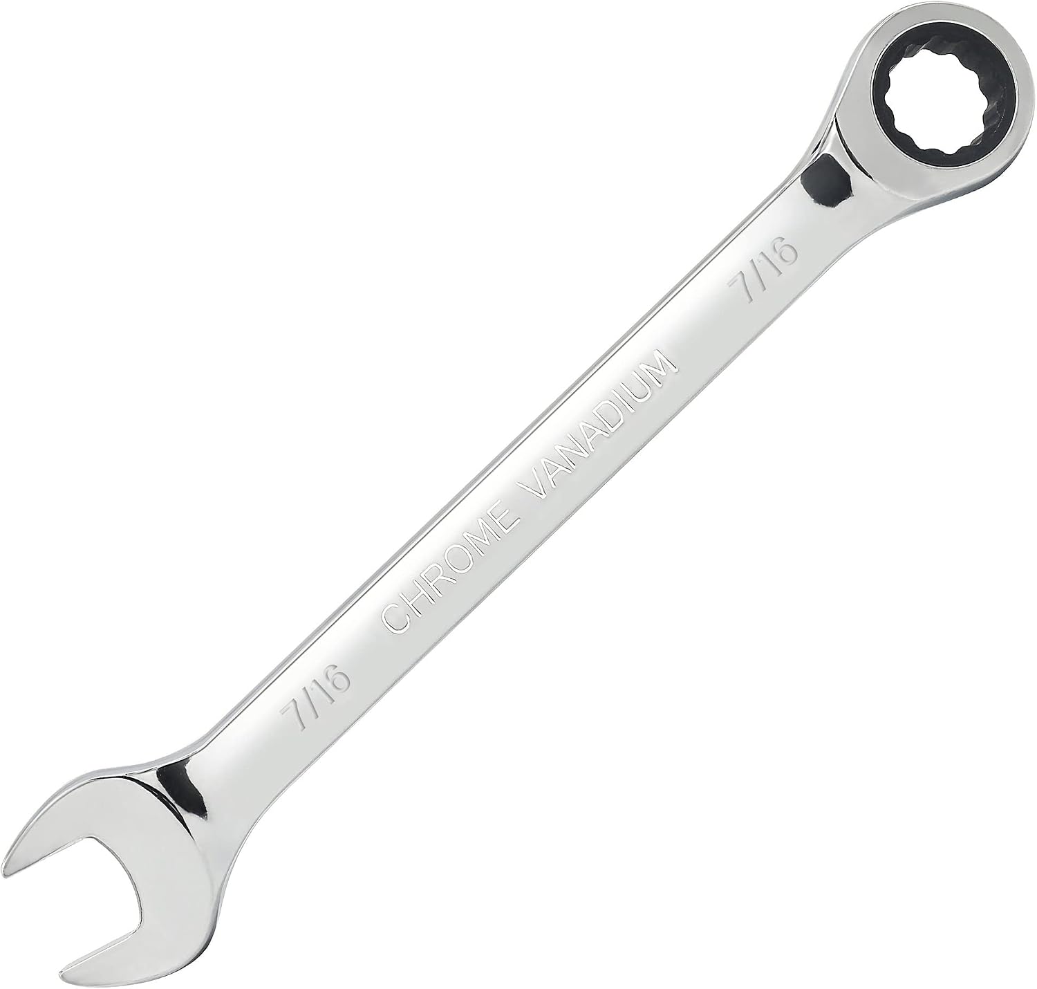 716 Inch Ratcheting Combination Wrench SAE 72 Teeth 12 Point Ratchet Box Ended and Open End Spanner Tools for Tight Space, Heat-Treated CR-V