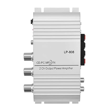 Mini Digital Amp for Car, 20W 2 Channel HiFi Bass Audio Power Amplifier Audio Receiver Speaker Amp, Support Mobile Phones, DVD Players