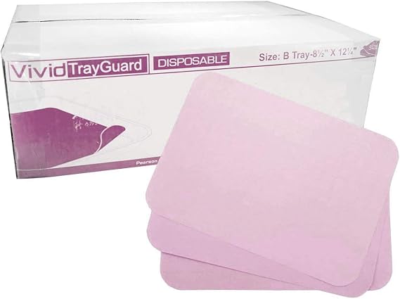 Dental Tray Covers Paper - Size B Tray 8.5"x12.25" Premium Tray Paper Also Great for Beauty Tray, Pack of 1000, by Vivid (Pink)