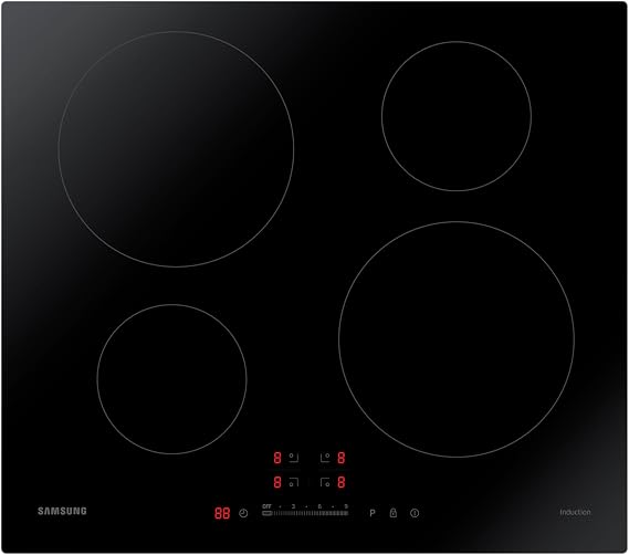 Samsung Induction Hob with 4 Cooking Zones, With Touch Control, Colour: Black, Material: Ceramic Glass, NZ64H37070K