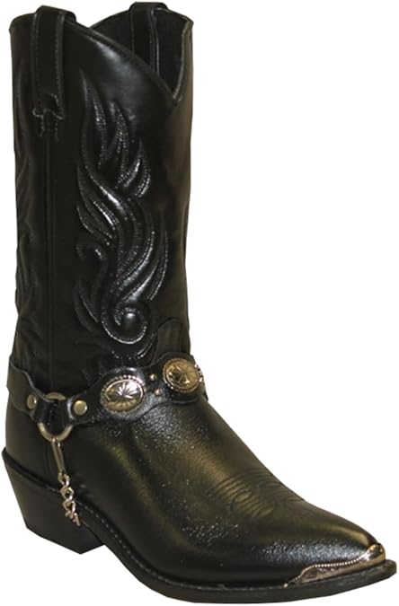 Abilene Men's Sage by with Concho Strap Western Boot Black 10.5 EE US