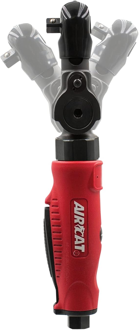 AIRCAT 811 1/4" Flex Head Ratchet Wrench, 35 ft-lb Max Torque, 240 RPM | 3-Position Flex Head Reaches Tight Spots with Variable-Speed Feather Trigger for Precise Speed Control