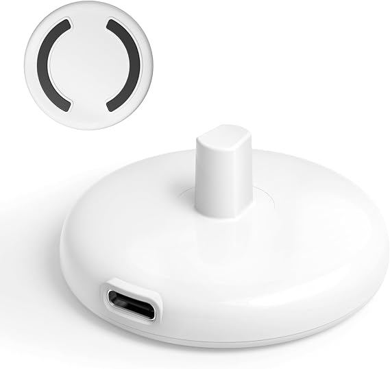 Type-C Electric Toothbrush Charger for Braun/Oral-B, White | Slim Charger Base for Braun/Oral-B IO Series/Pro/Vitality100, Mini Replacement Inductive Charger for Travel