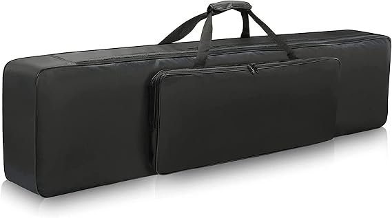 88 Key Keyboard Case, 53.5"x12.6"x6.3" Electric Keyboard Bag Piano Gig Bag with Handles and Adjustable Shoulder Straps Keyboard Gig Bag - Black