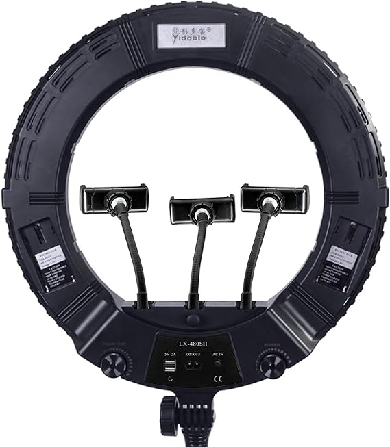 18 Inch Ring Light with Tripod Stand YouTube LED TikTok Ringlight Kit Color Temperature 3200K to 5500K Makeup Ringlights with Phone Holder Remote Carry Bag Camera Cellphone Video Shoot Selfie