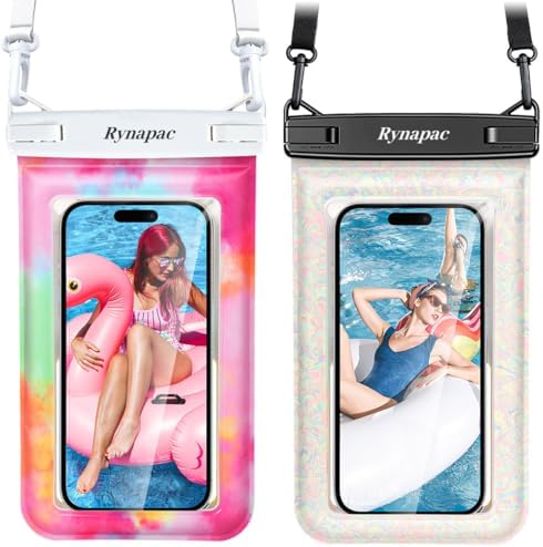 [Floatable] Waterproof Phone Pouch 2 Pack - [Up to 8.5] IPX8 Floating Waterproof Phone Case Dry Bags with Adjustable Lanyard for Beach Vacation Travel Cruise Ship Pool Kayak Essentials