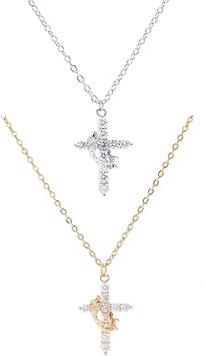 NMAVXKLI Cross Necklace Gold for Women, Christian Jewelry Set, Eternal Love & Faith Pendant, Anti-Tarnish Italian Alloy, Meaningful Religious Gift
