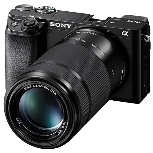 Sony Alpha A6100 Mirrorless Camera with 16-50mm and 55-210mm Zoom Lenses, ILCE6100YB, Black Renewed