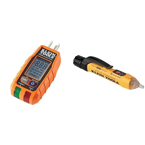 Klein Tools Electrical Tester Bundle with GFCI Outlet Tester (RT250) + Voltage Detector Pen (NCVT1XT)