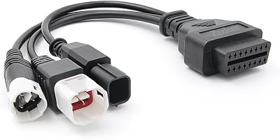3-in-1 OBD2 Adapter Cable,16 pin to 6 pin 4 pin 3 pin OBD Diagnostic Cable,OBD2 to OBD1 6 pin 4 pin 3 pin Plug Adapter for Yamaha X- MAX T Racer Honda CRF KTM Motorcycle 3-in-1 Black