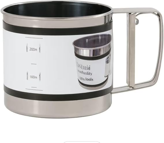 Paslanmaz Çelik Un ve Pudra Şekeri Eleği – Tek Elle Kullanılan Otomatik Elek, 3 Fincan Kapasiteli Flour Sifter, İnce Eleme için Dayanıklı Mutfak Aleti, Kek, Kurabiye ve Pasta Yapımı İçin