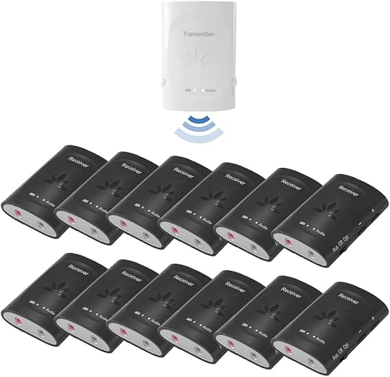 Avantree Audiplex Set with 9 More Add-on Receiver Bundle, Long Range & Low Latency for TV, AV Receivers, Projectors, Broadcast, and Church