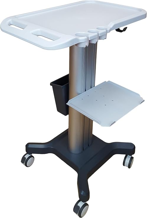 Mobile Trolley - Cart for Portable Ultrasounds 32" Tall with 3 Probe Holders.