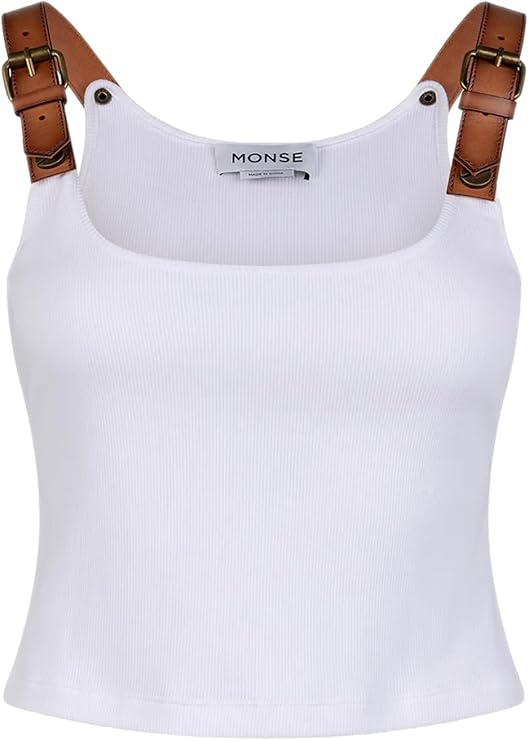 Leather Strap Tank Top