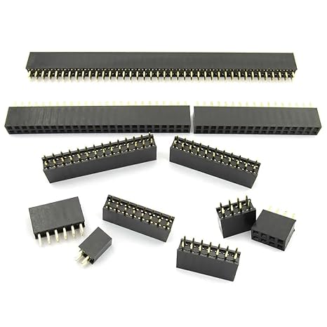 2.54mm Double Row Female Long Pin 11mm Breakaway PCB Board Pin Header Socket Connector 2x3 2x4 2x6 2x8 2x10 2x18 2x20 Pins etc,20pcs (2x22P)